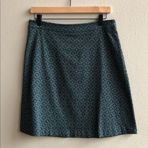 Dark blue green & black A-line skirt